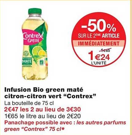 Infusion Bio Green Maté Citron-citron Vert "contrex"