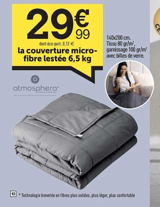 La Couverture Microfibre Lestée 6,5 Kg