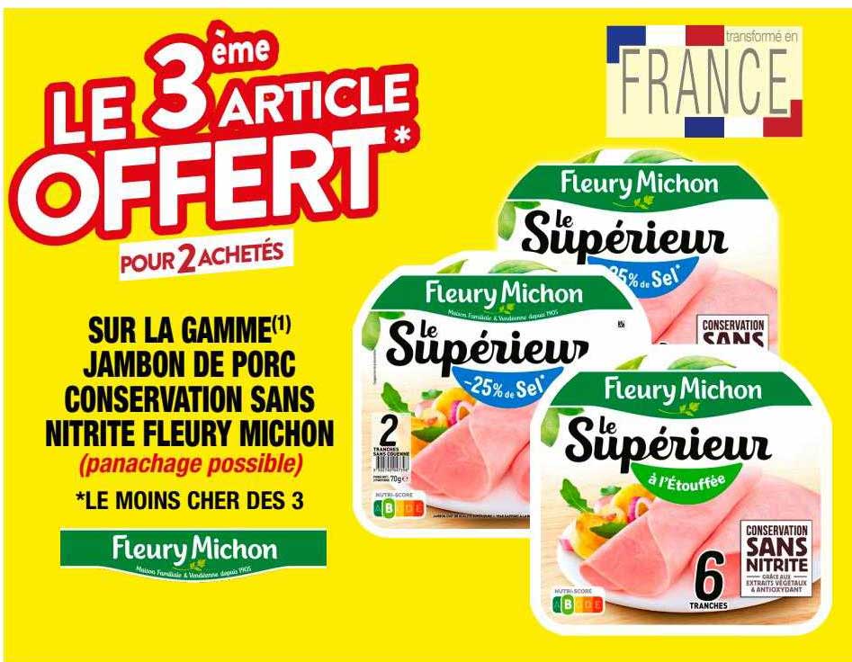 la gamme jambon de porc conservation sans nitrite fleury michon