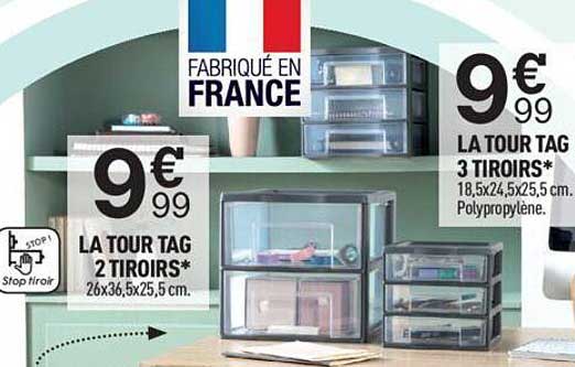 la tour tag 2 tiroirs, la tour tag 3 tiroirs