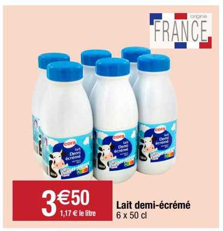 lait demi-écrémé cora
