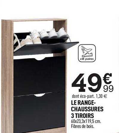 le range-chaussures 3 tiroirs