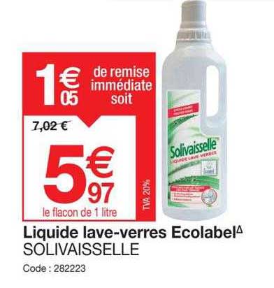 Liquide Lave-verres Ecolabel Solivaisselle