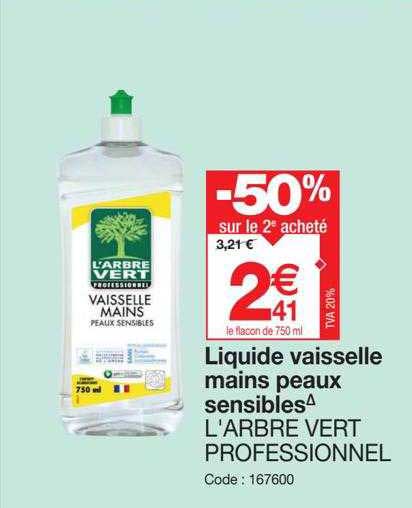 liquide vaisselle mains peaux sensibles l'arbre vert professionnel