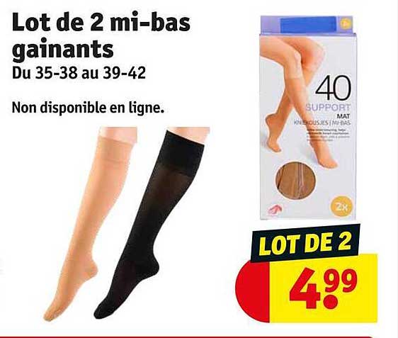 lot de 2 mi-bas gainants