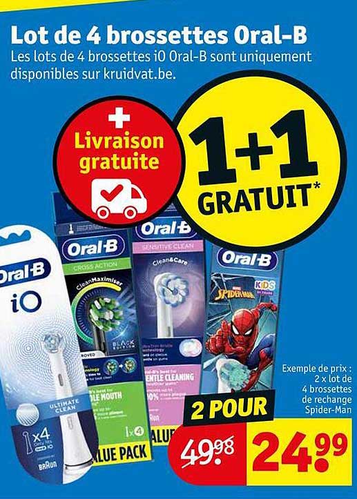 lot de 4 brossettes oral-b