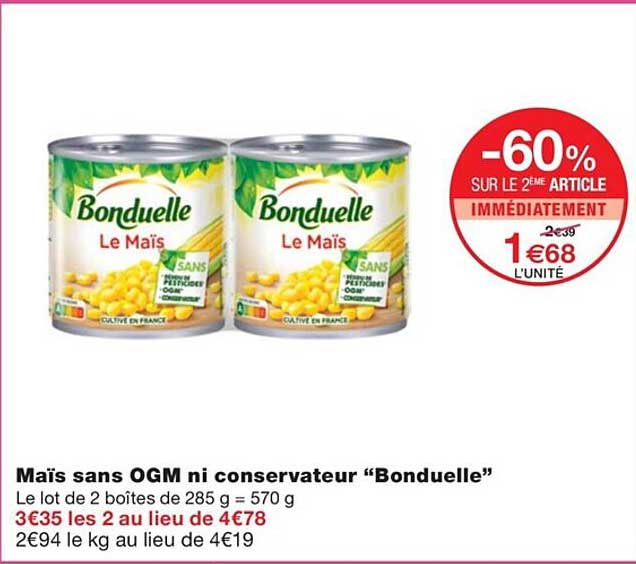 Maïs Sans Ogm Ni Conservateur "bonduelle"