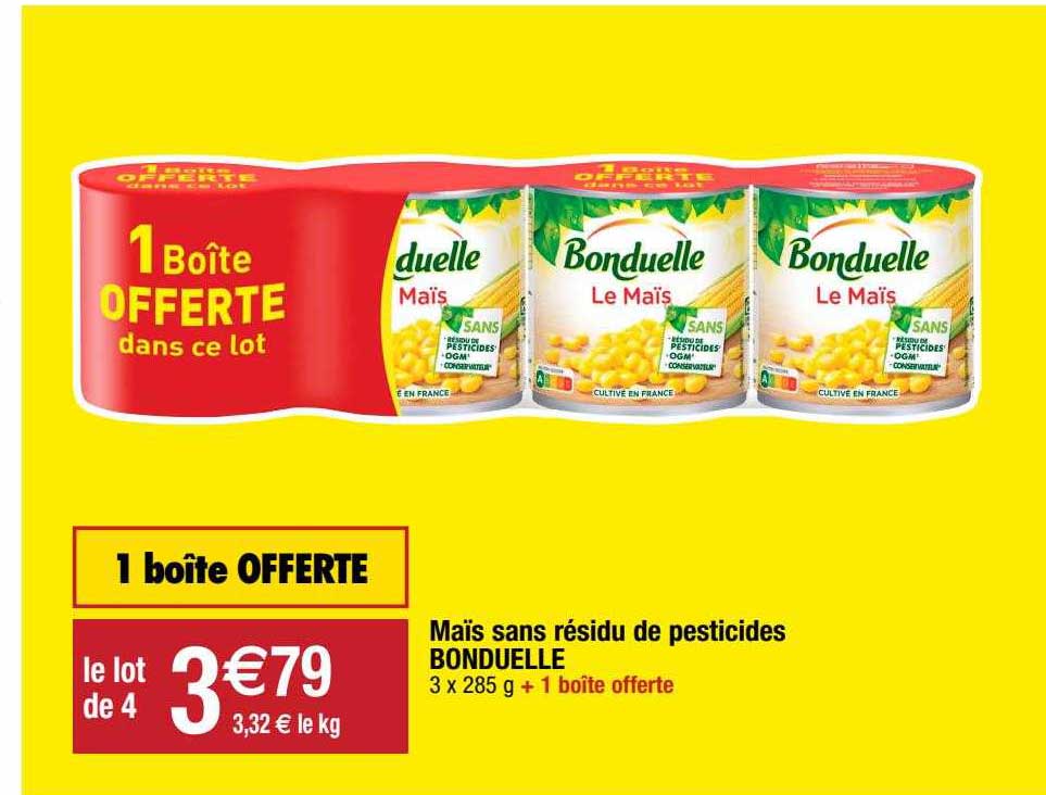 maïs sans résidu de pesticides bonduelle