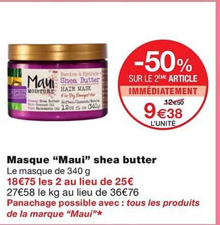 masque "maui" shea butter