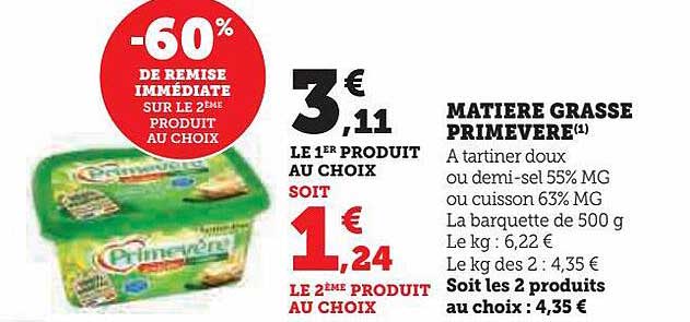 matière grasse primevère