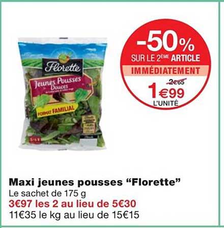maxi jeunes pousses "florette"