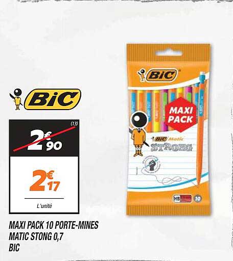 Maxi Pack 10 Porte-mines Matic Strong 0,7 Bic