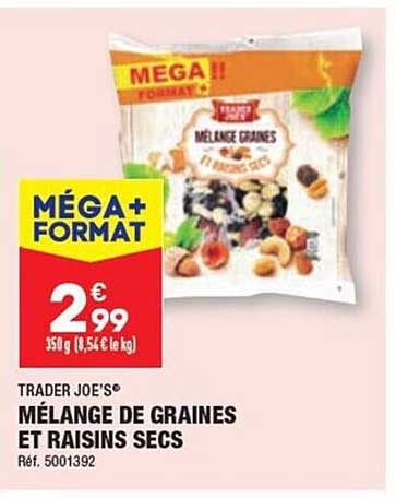 mélange de graines et raisins secs trader joe's