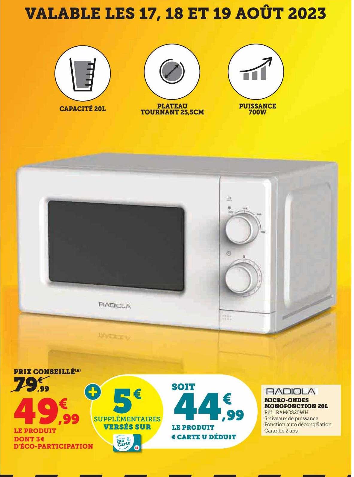 micro-ondes monofonction 20l radiola