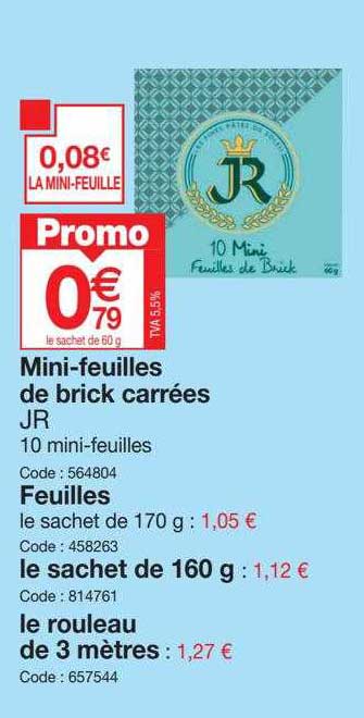 mini-feuilles de brick carrées jr