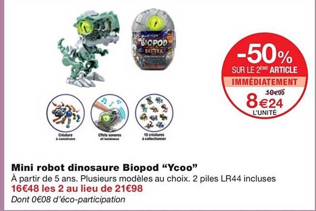 Mini Robot Dinosaure Biopod "ycoo"