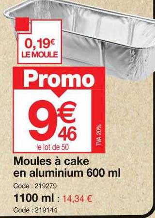 Moules à Cake En Aluminium 600ml