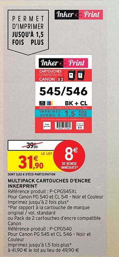 multipack cartouches d'encre inkerprint