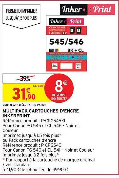 multipack cartouches d'encre inkerprint