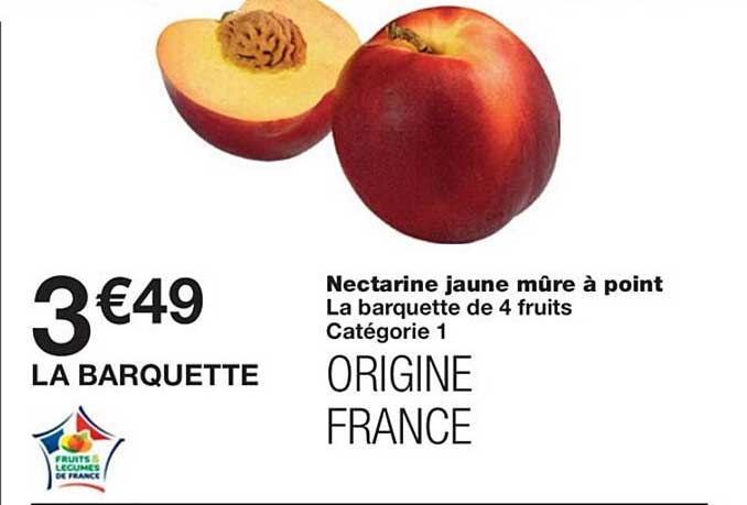 nectarine jaune mûre à point