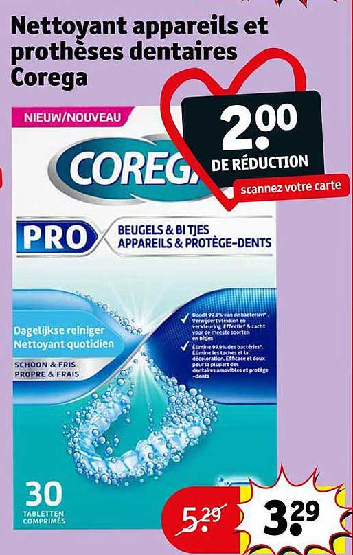 nettoyant appareils et prothèses dentaires corega