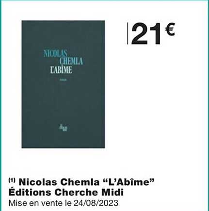 nicolas chemla "l'abîme" éditions cherche midi