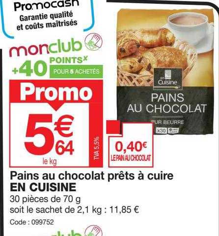 pains au chocolat prêts à cuire en cuisine