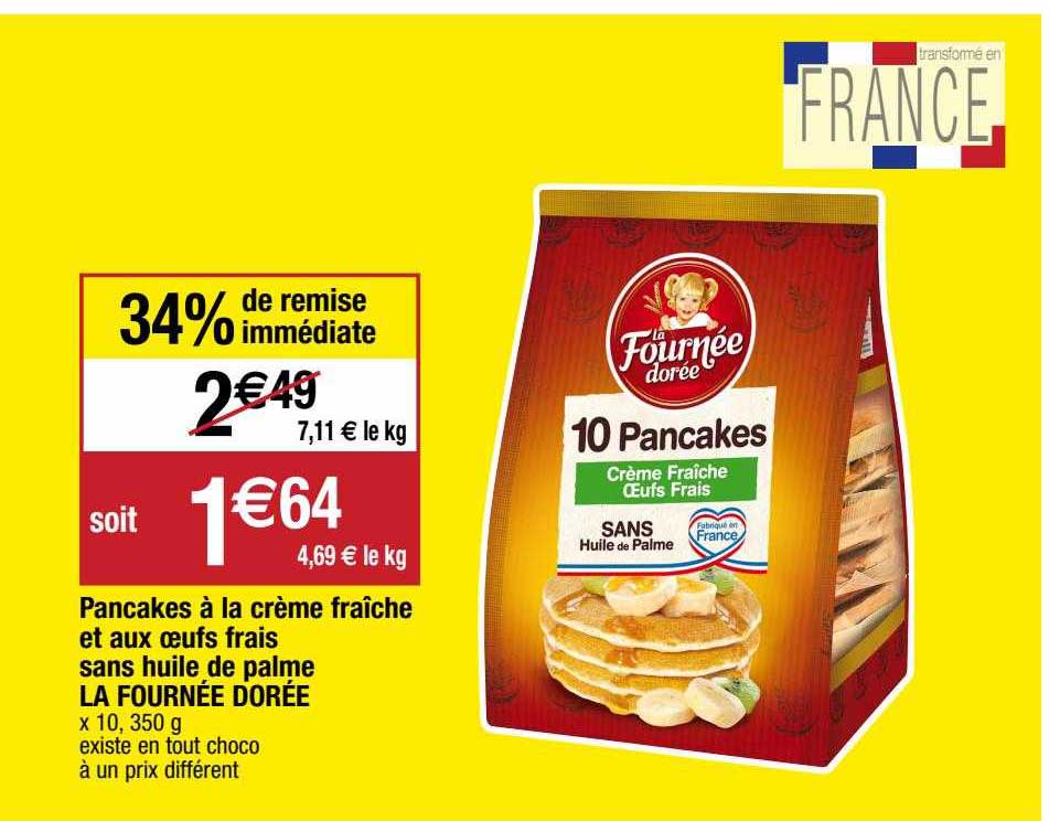 pancakes à la crème fraîche et aux œufs frais sans huile de palme la fournée dorée