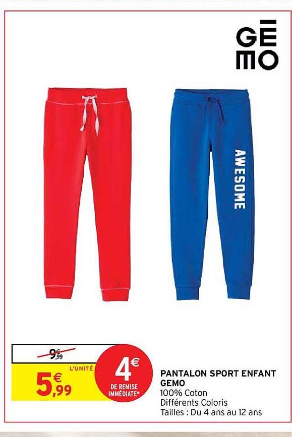 Pantalon Sport Enfant Gemo