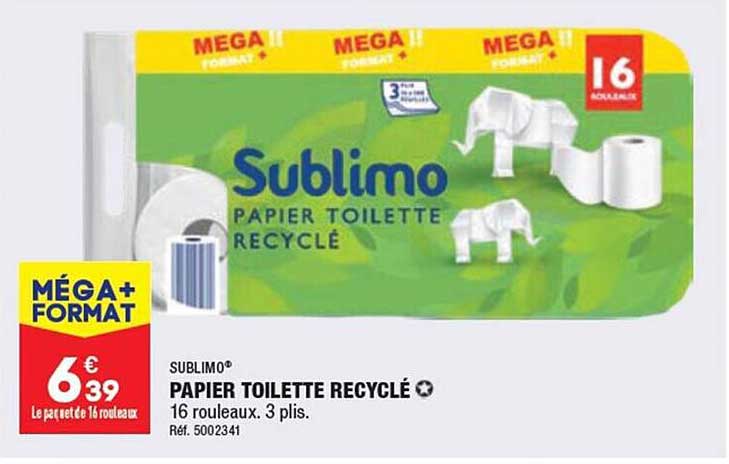 Papier Toilette Recyclé Sublimo