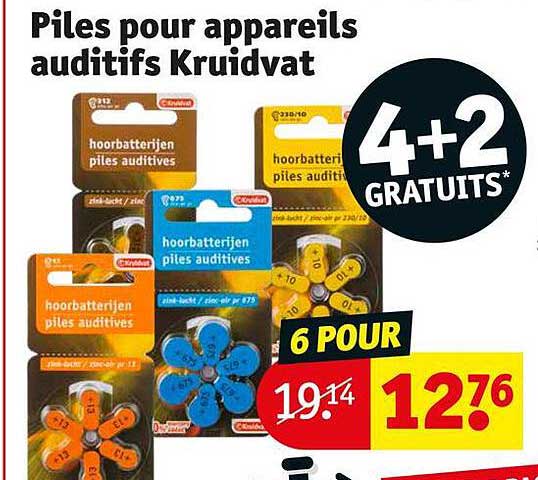 piles pour appareils auditifs kruidvat