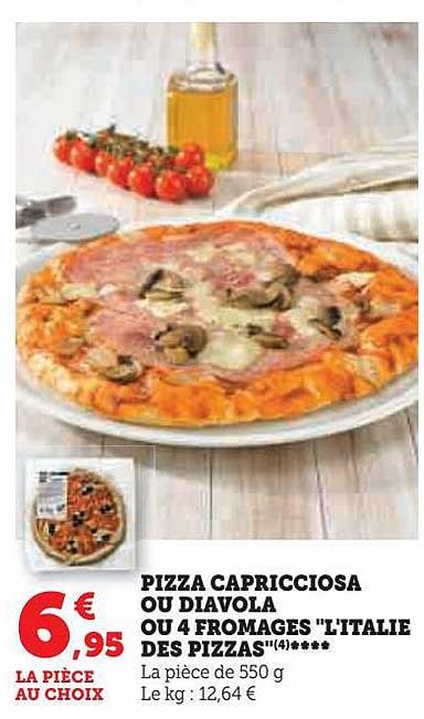 pizza capricciosa ou diavola ou 4 fromages "l'italie des pizzas"