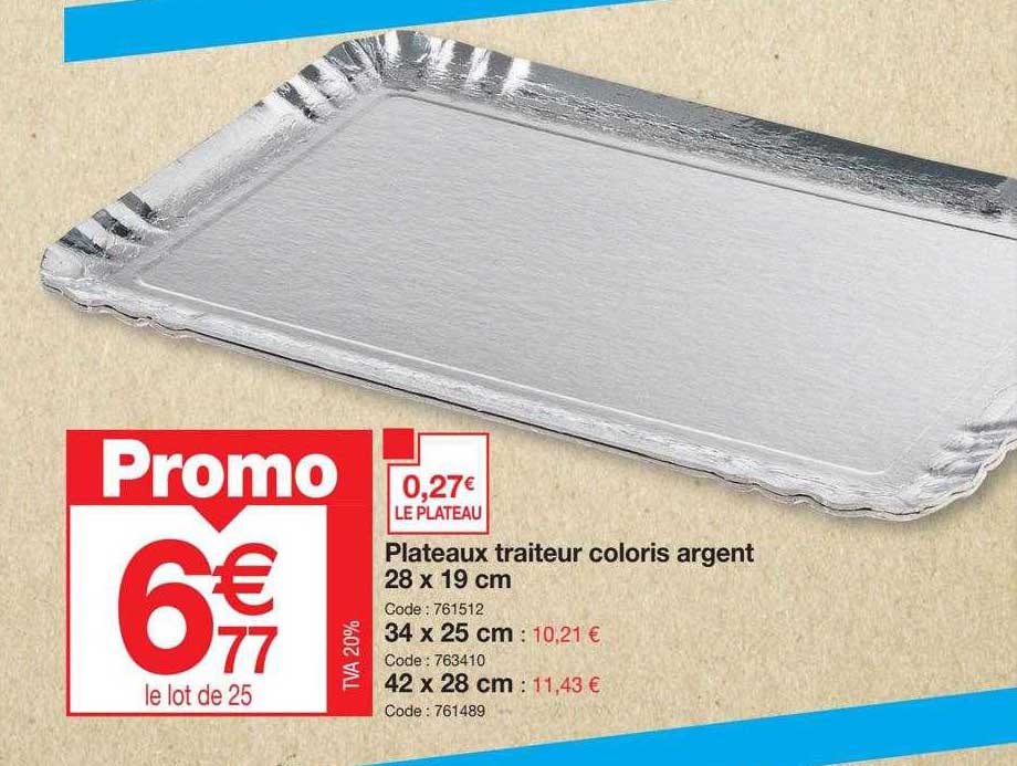 plateaux traiteur coloris argent