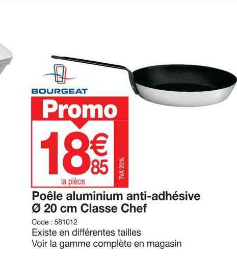 poêle aluminium anti-adhésive ø20 cm classe chef