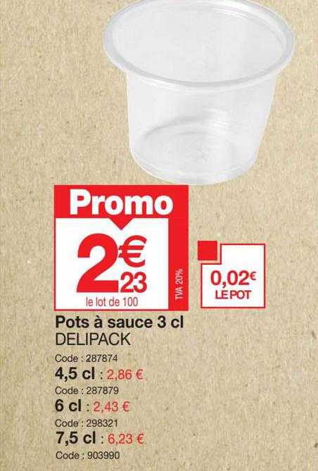 pots à sauce 3 cl delipack
