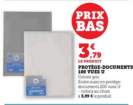 protège-documents 100 vues u