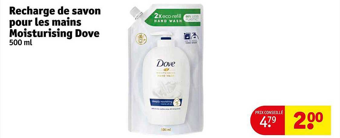 recharge de savon pour les mains moisturising dove