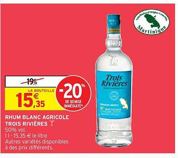 rhum blanc agricole trois rivières