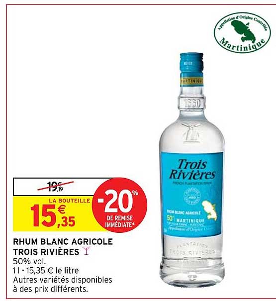 rhum blanc agricole trois rivières