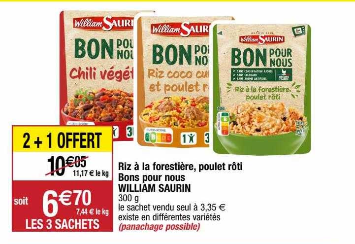 Riz à La Forestière, Poulet Rôti Bons Pour Nous William Saurin