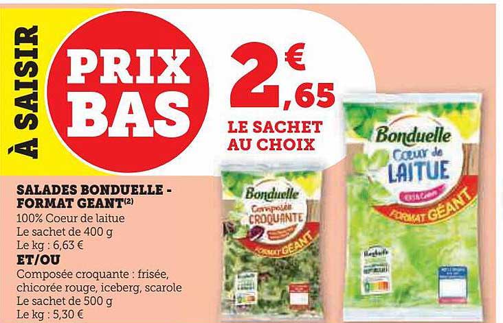 salades bonduelle - format géant