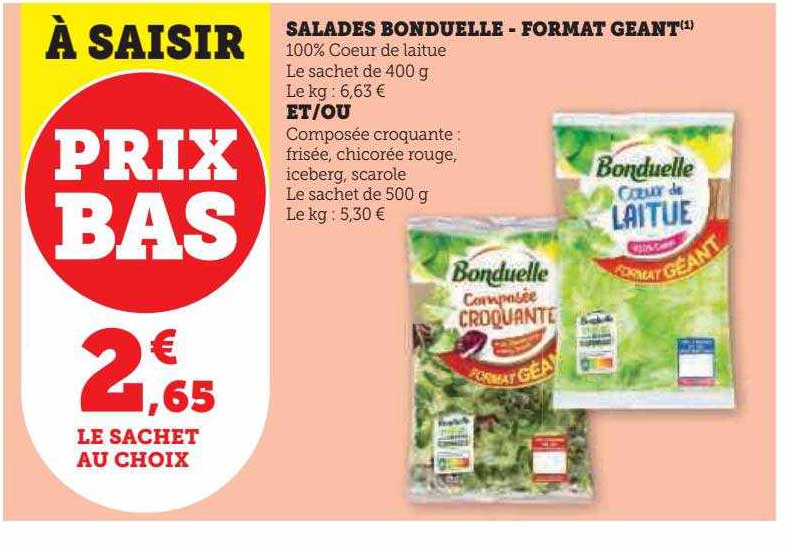 salades bonduelle - format géant