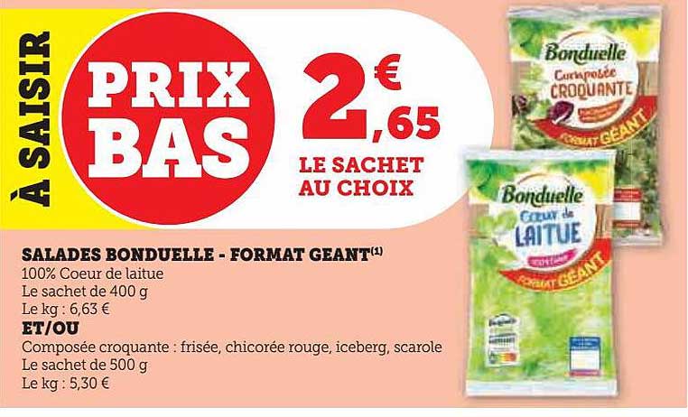 salades bonduelle - format géant