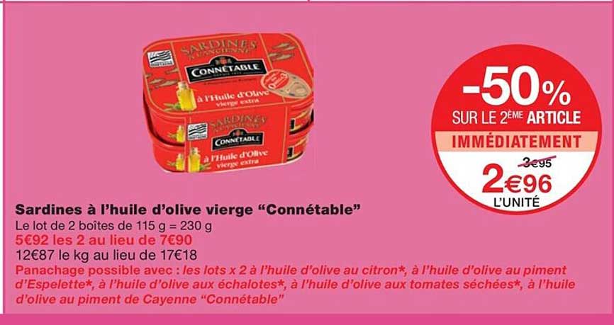 Sardines à L'huile D'olive Vierge "connétable"