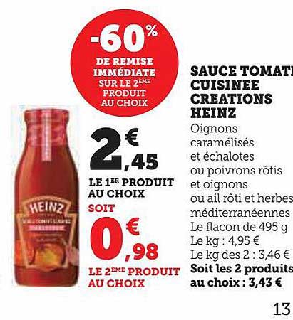 Sauce Tomate Cuisinée Créations Heinz
