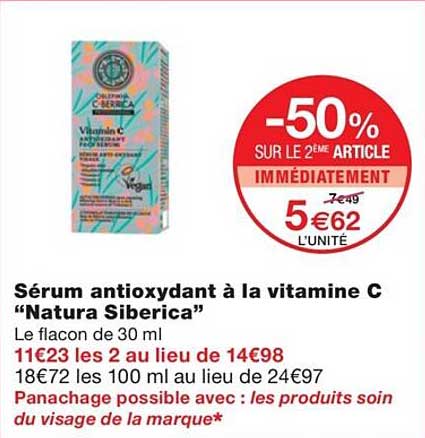 sérum antioxydant à la vitamine c "natura siberica"