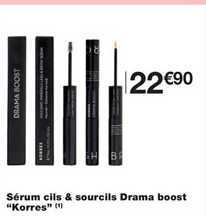 sérum cils & sourcils drama boost "korres"