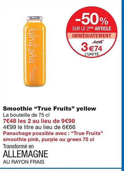 smoothie "true fruits" yellow