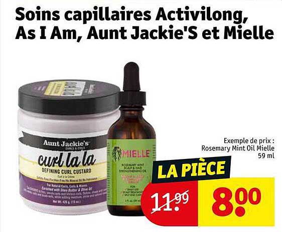 soins capillaires activilong, as i am, aunt jackie's et mielle