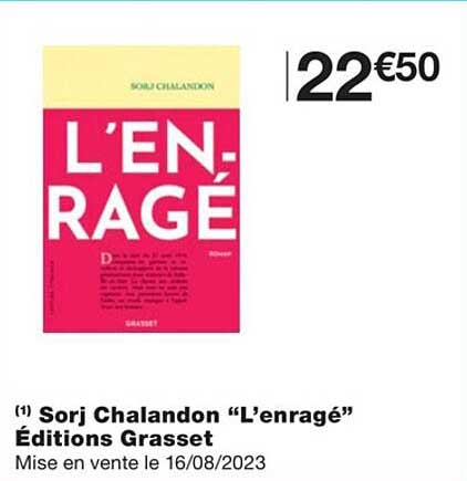 sorj chalandon "l'enragé" éditions grasset